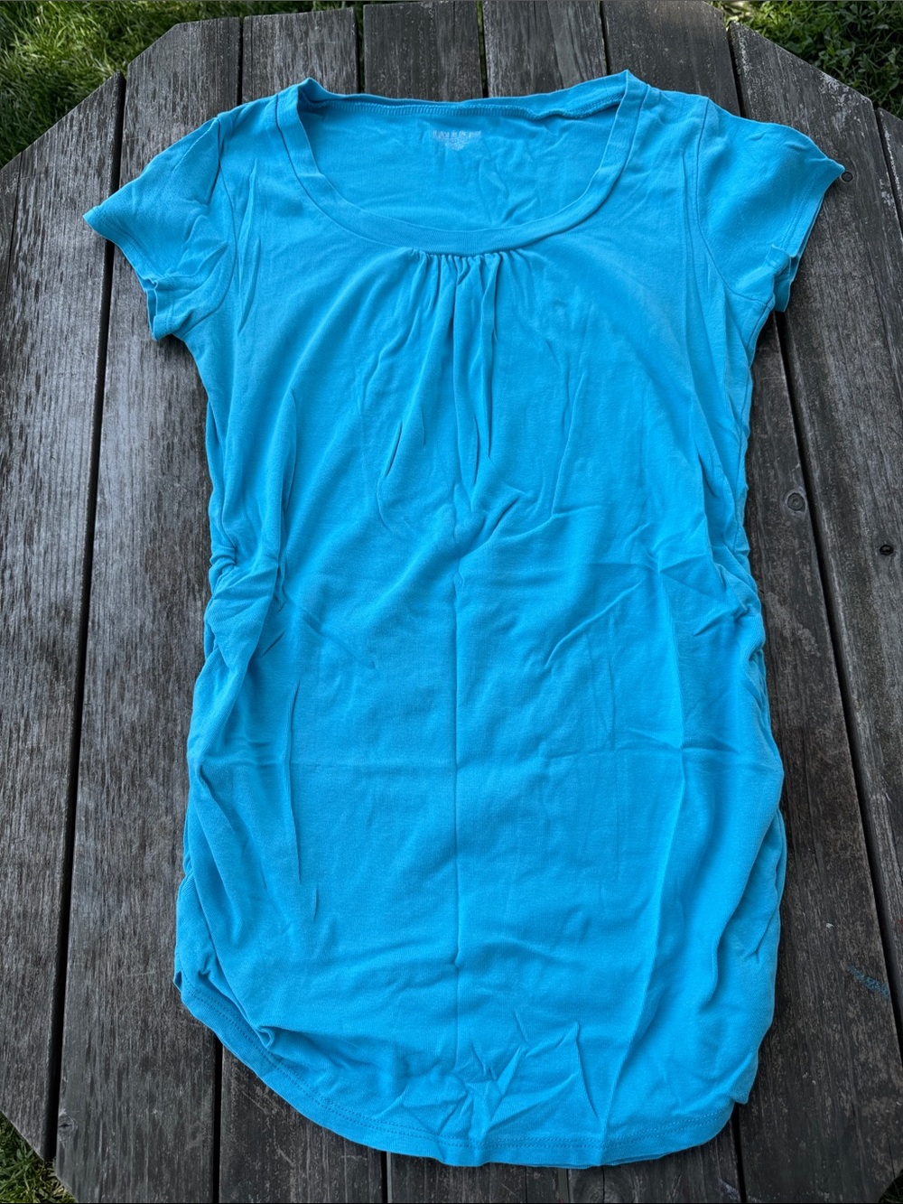 A Pea in the Pod Aqua Scoop-Neck Maternity Top
